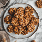 oatmeal banana cookies no bake with recipe card