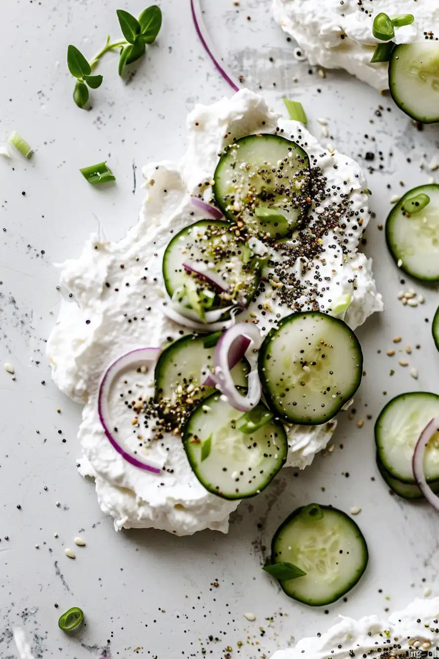 Preparing chopped bagel sandwich on a kitchen work surface