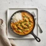 Delicious Texas Roadhouse Butter Chicken Skillet, overhead view.