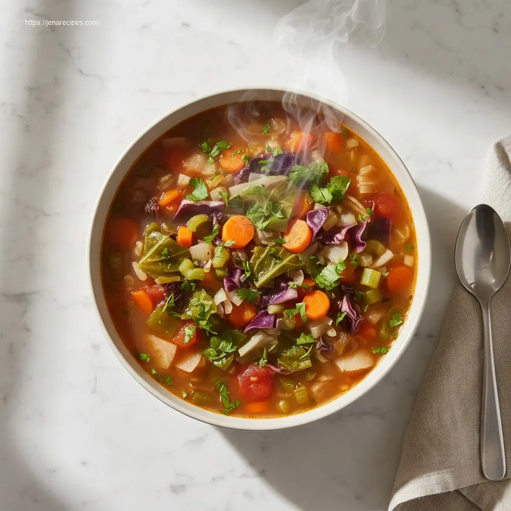 Delicious Cabbage Soup Diet in a ceramic bowl.