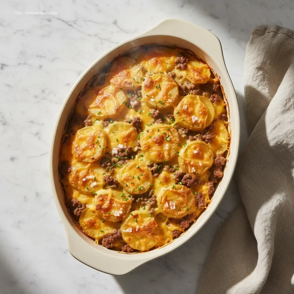 Delicious Cheesy Hamburger Potato Casserole