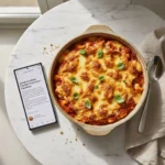 Delicious Dump-and-Bake Chicken Parmesan Casserole ready to serve.