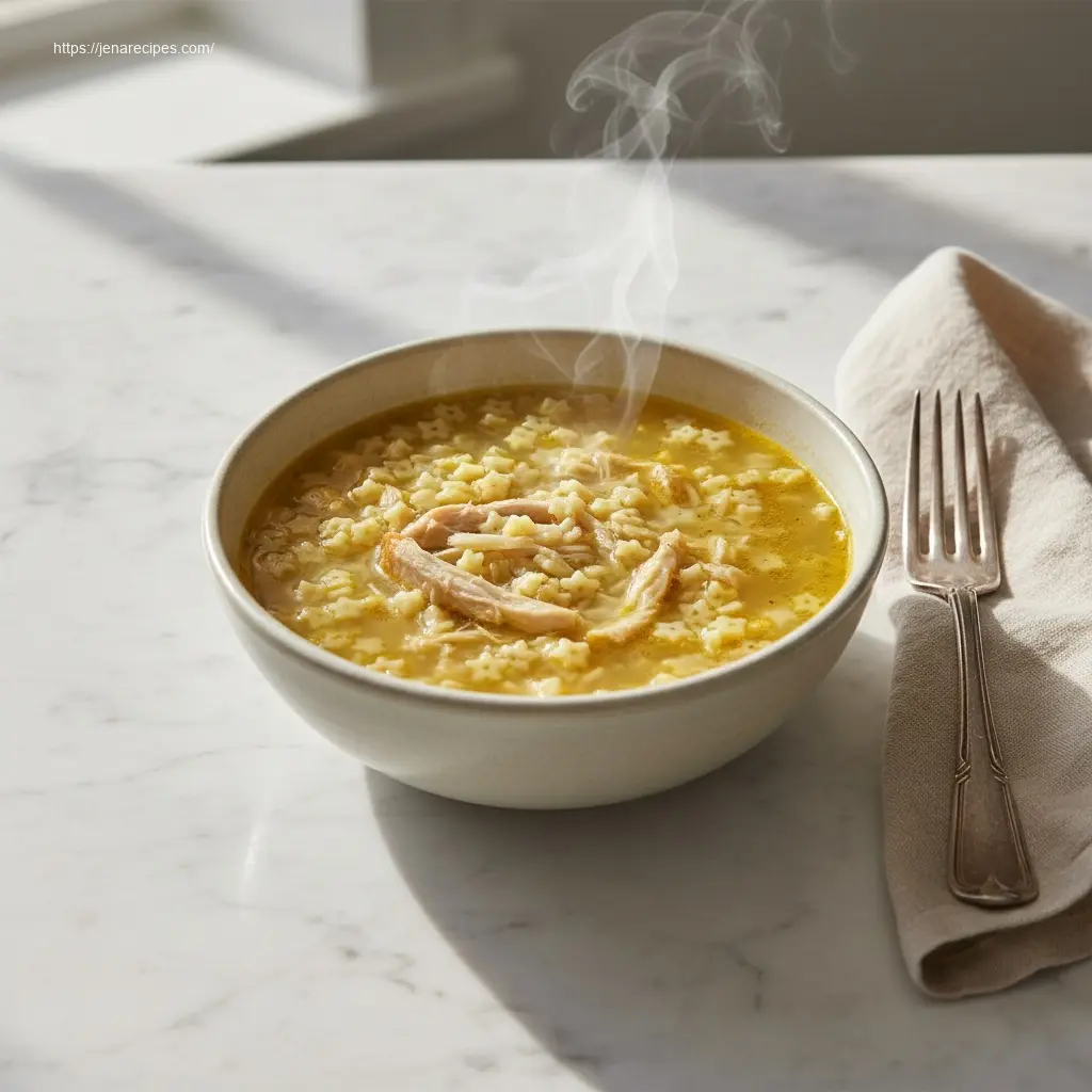 Hearty Italian Penicillin Soup with chicken and pasta.