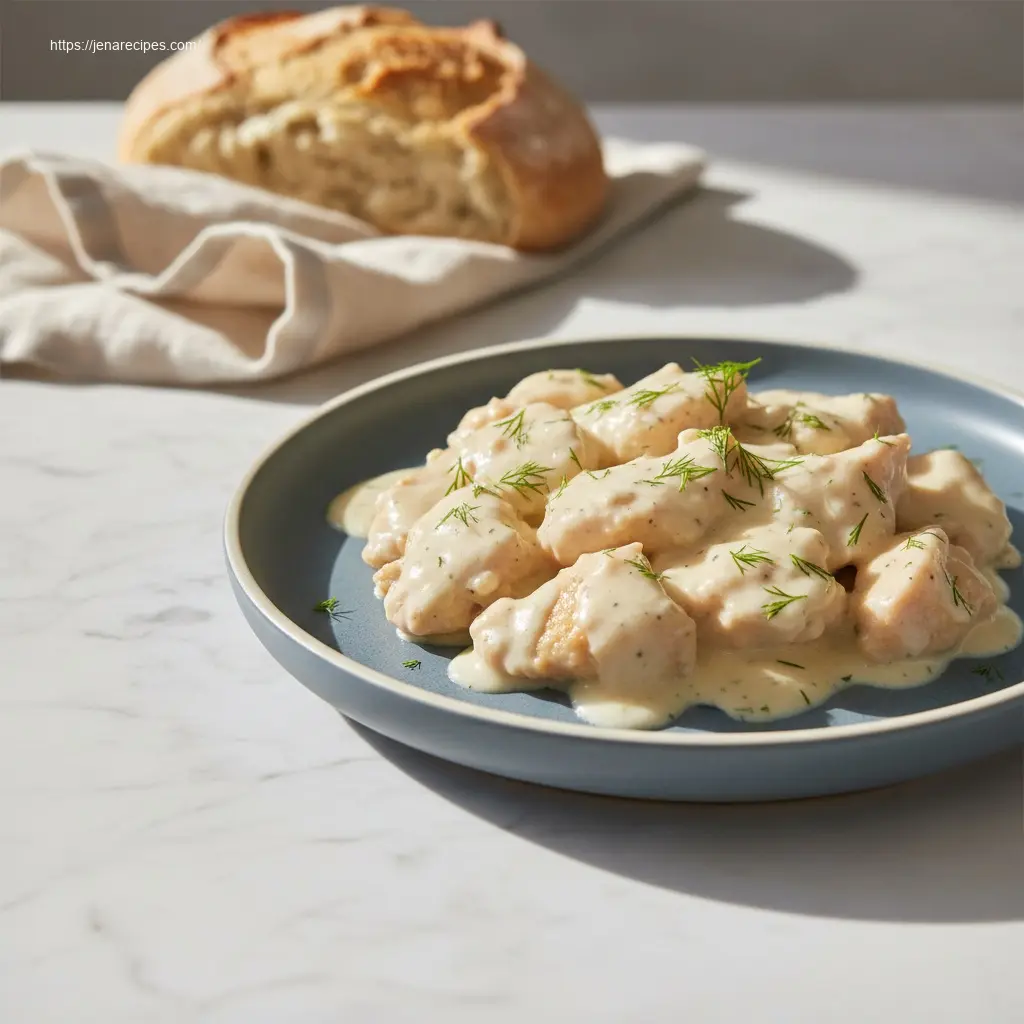 Savory creamy crock pot ranch chicken on a plate