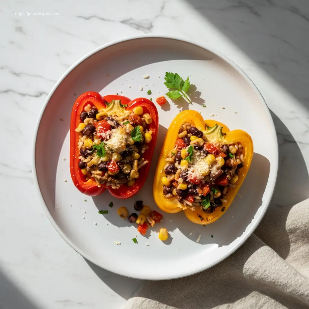 Delicious Easy Stuffed Bell Peppers ready to enjoy.