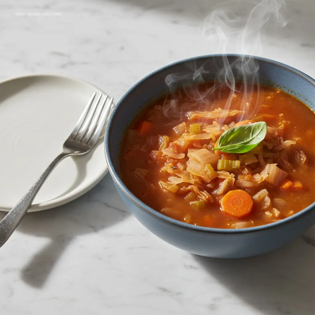 Weight Watchers Cabbage Soup with tender vegetables