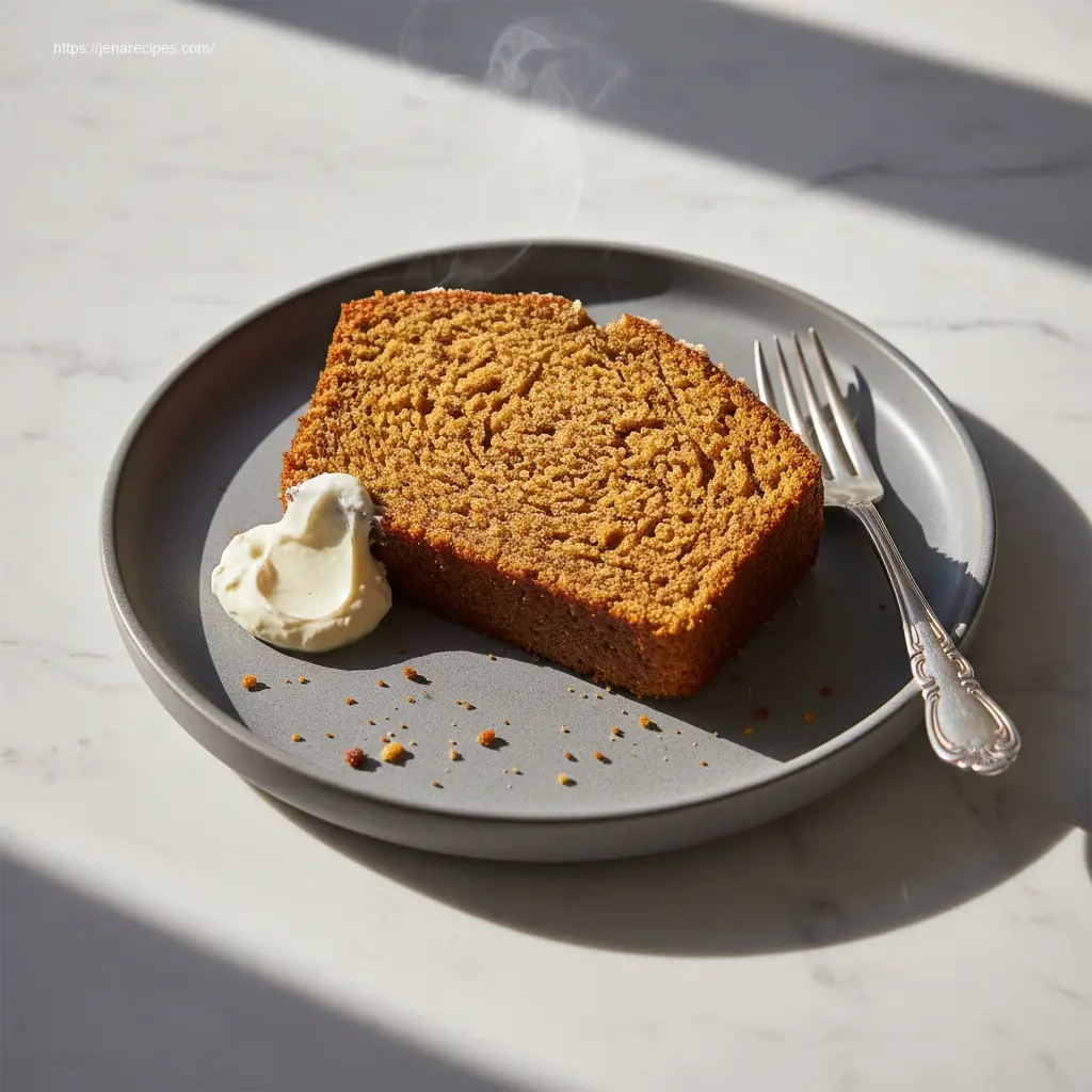45-degree view of Super Moist Pumpkin Bread with frosting.