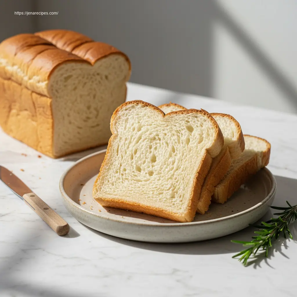 Sliced Shokupan Japanese Milk Bread Loaf with butter