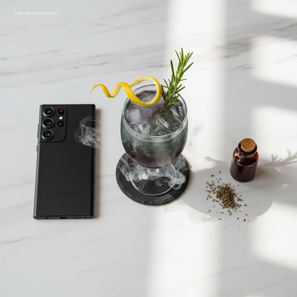 Witches Brew Lemonade in a goblet with smoky effect