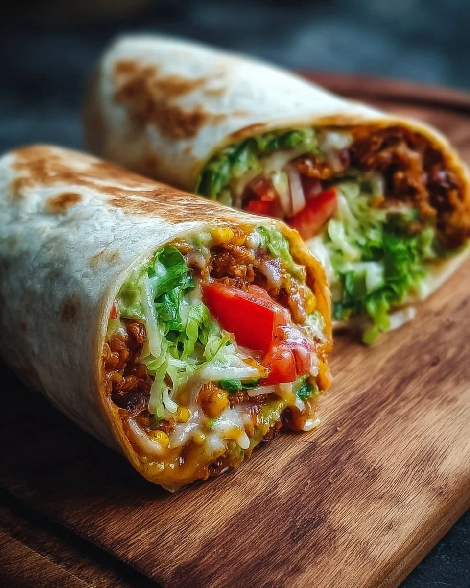 Quick and easy 10-minute vegan burrito wraps filled with fresh vegetables and beans.