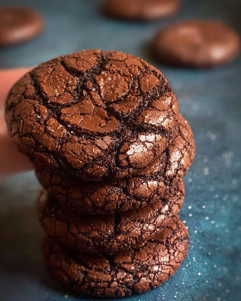 Delicious brownie cookies on a plate, rich in chocolate flavor and chewy texture