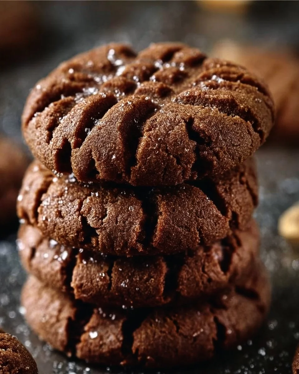 Delicious homemade Chocolate Peanut Butter Cookies on a cooling rack.