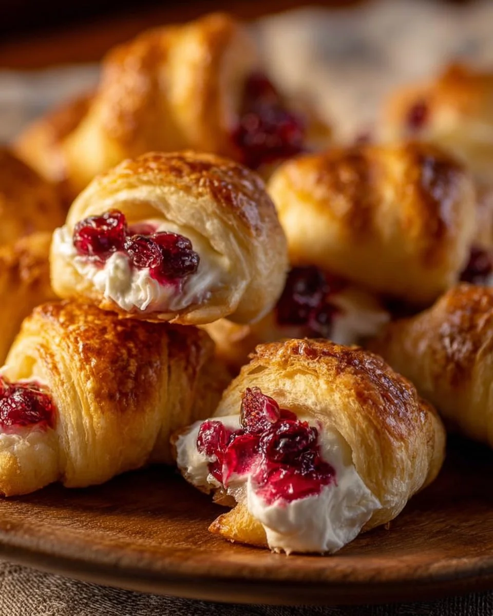Cranberry Cream Cheese Crescent Bites on a serving platter