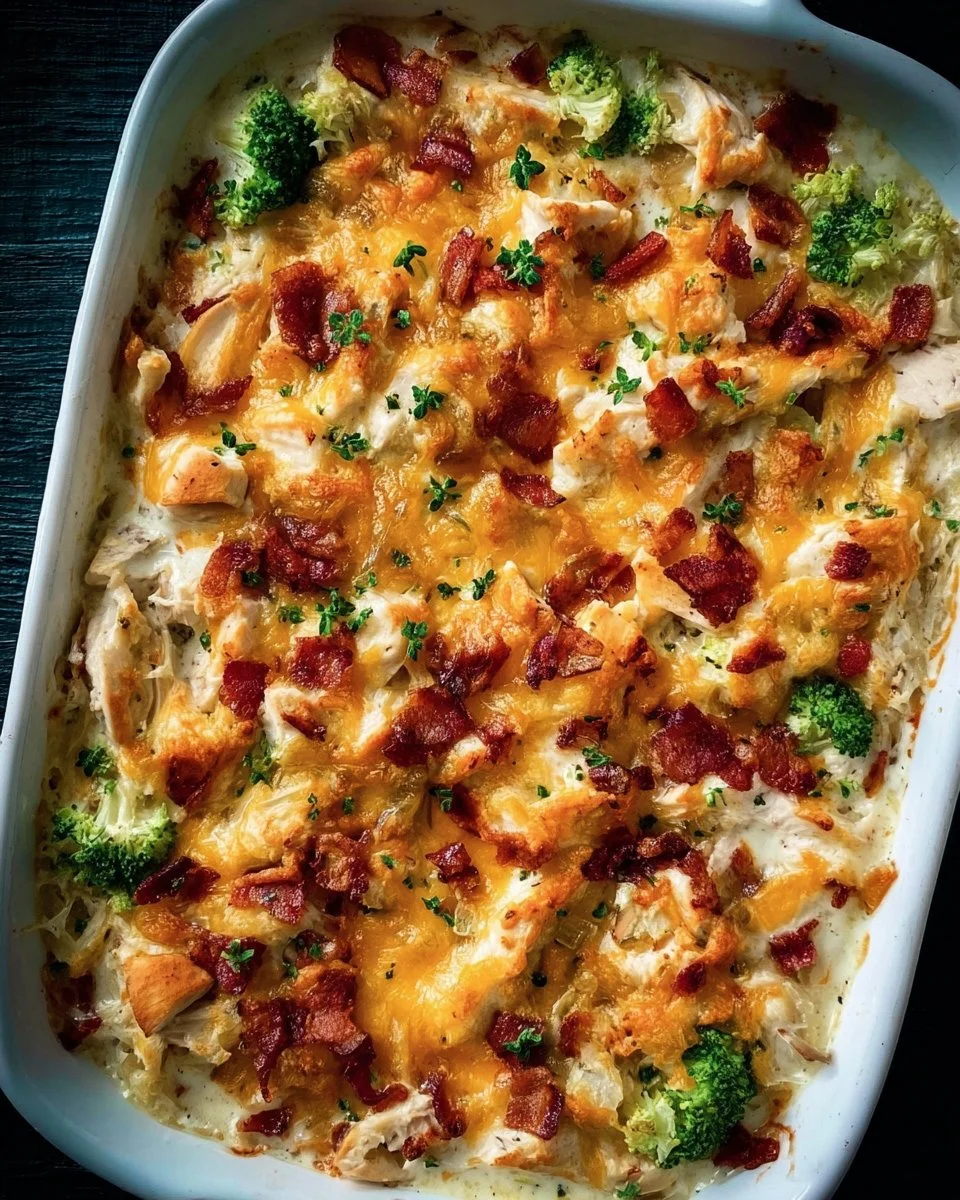 Creamy low carb chicken casserole with vegetables and cheese