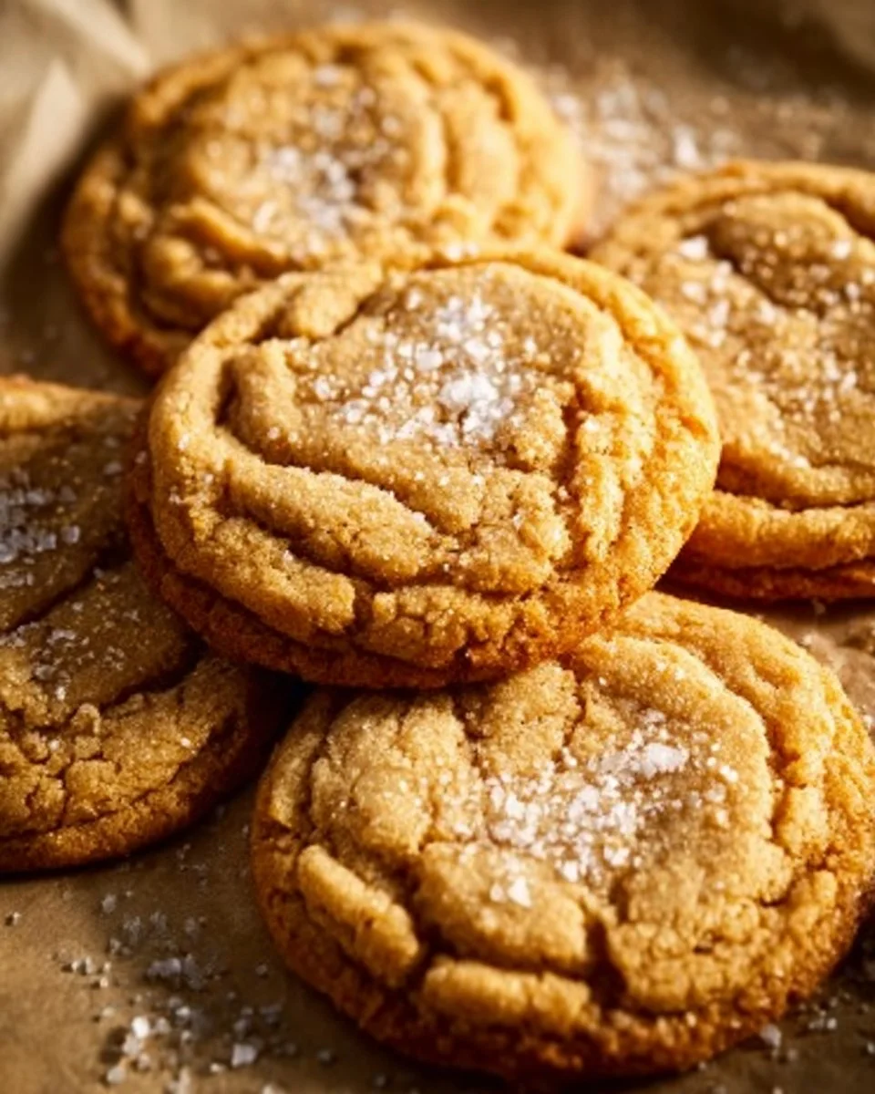 Deliciously soft salted honey cookies on a baking tray