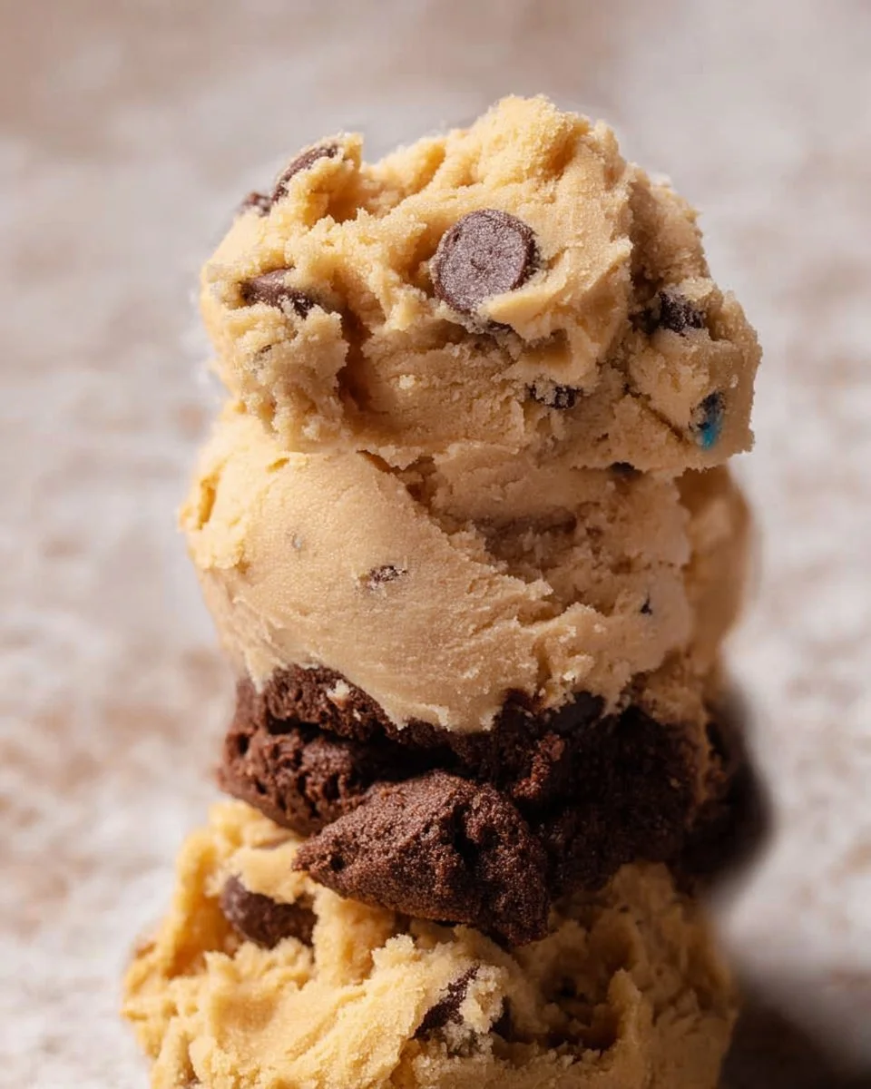 Bowl of edible chocolate chip cookie dough with chocolate chips