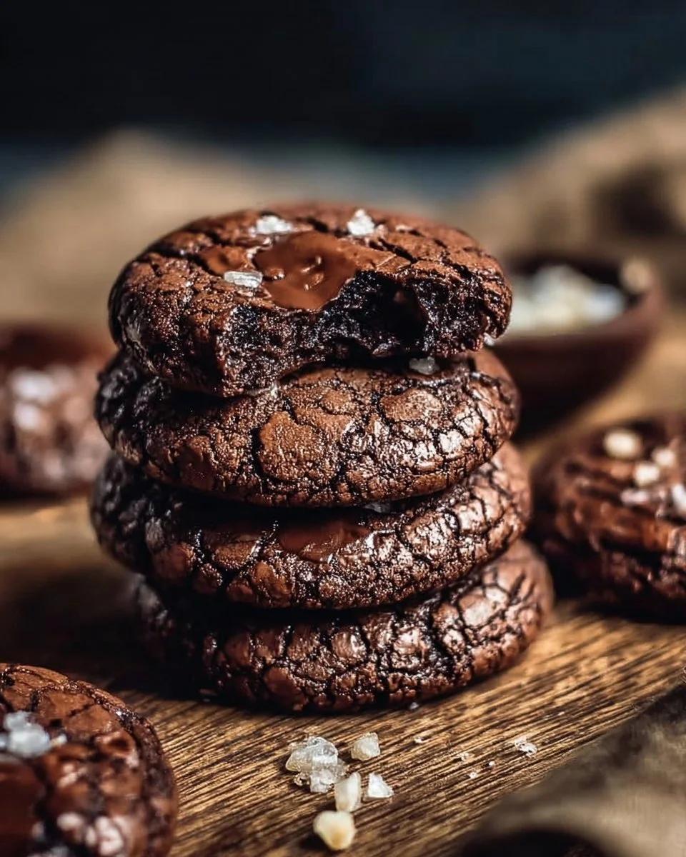 Delicious fudgy brownie cookies on a plate, perfect for chocolate lovers.