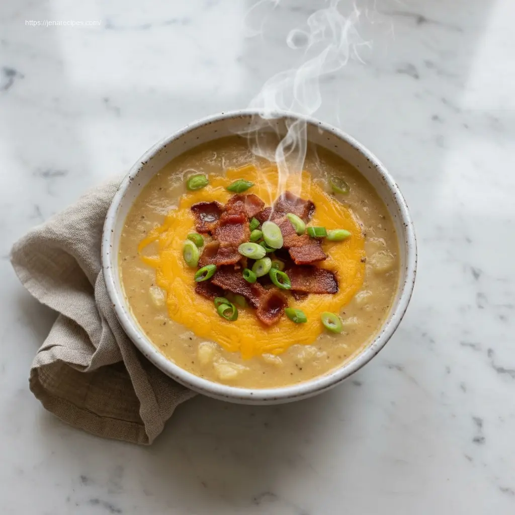 Delicious Jalapeño Popper Potato Soup with fresh toppings.