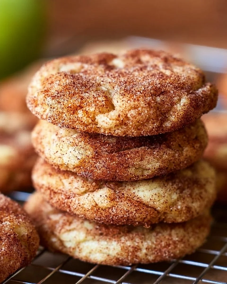 Delicious Apple Cinnamon Snickerdoodle cookies on a plate