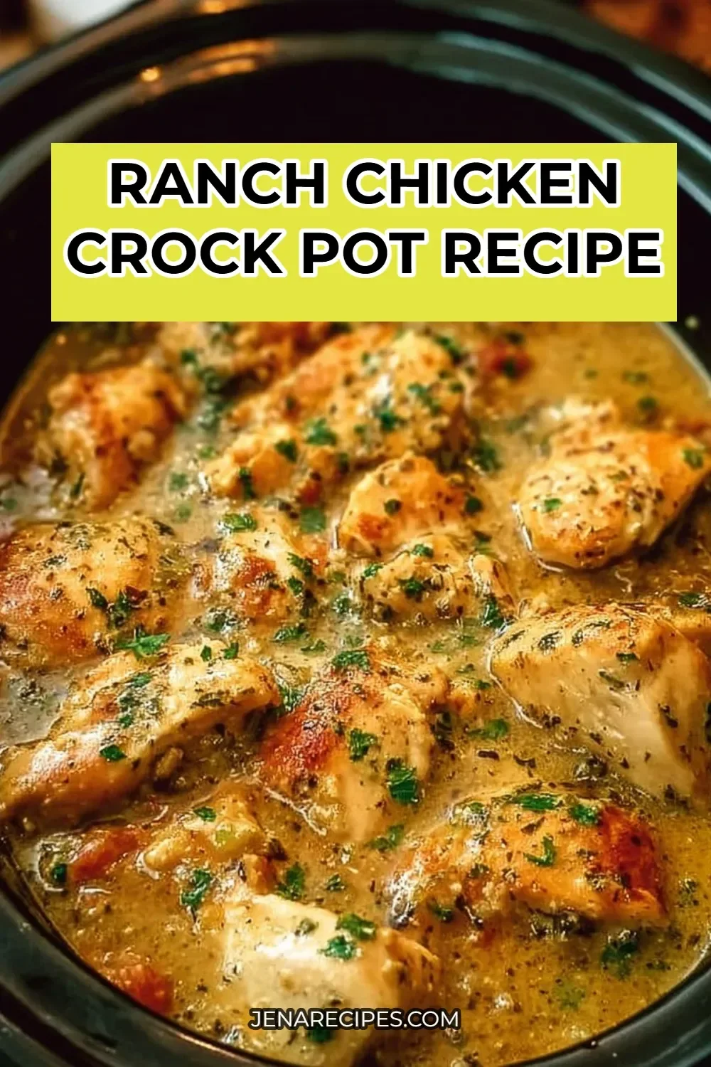 Delicious Ranch Chicken prepared in a crock pot for a flavorful meal.