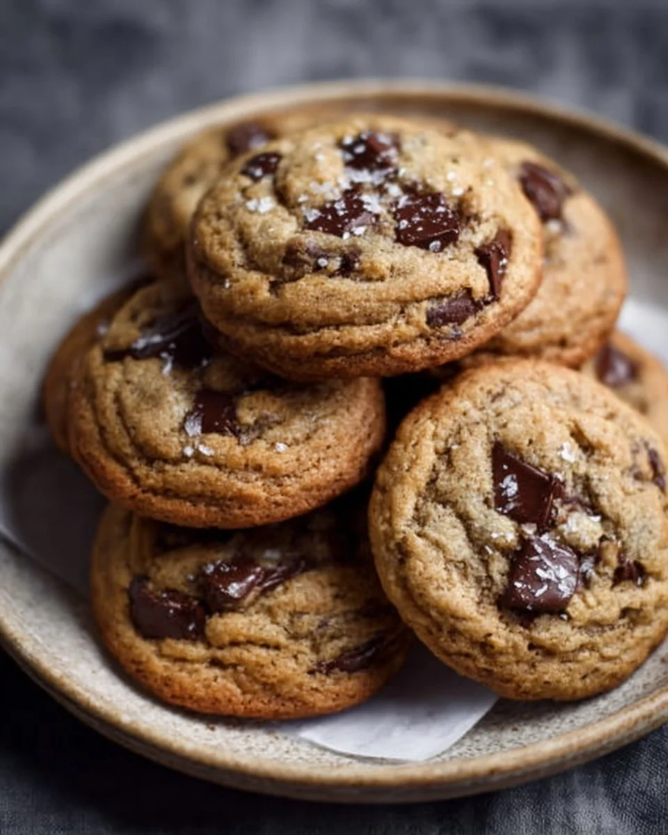 Freshly baked banana chocolate chip cookies on a cooling rack