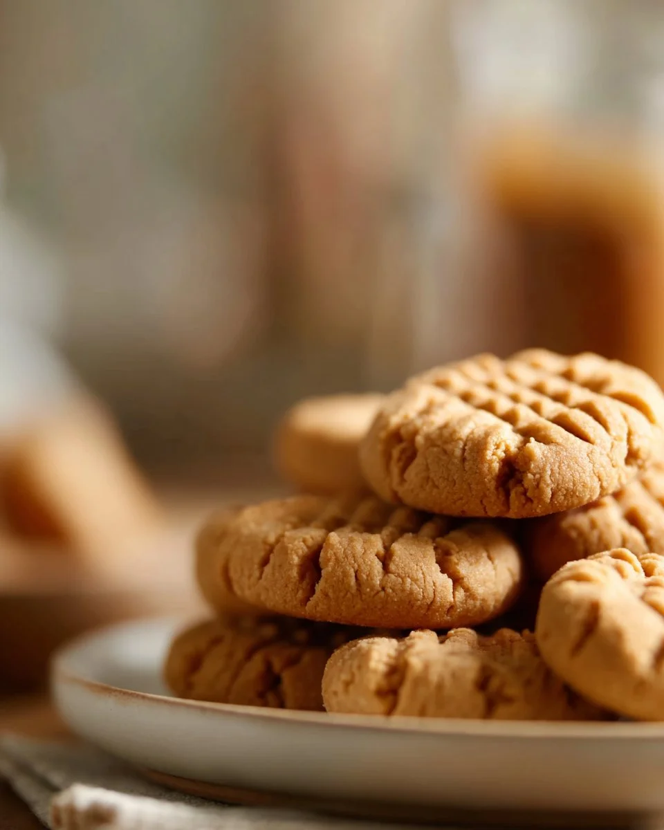 Delicious soft peanut butter cookies on a plate