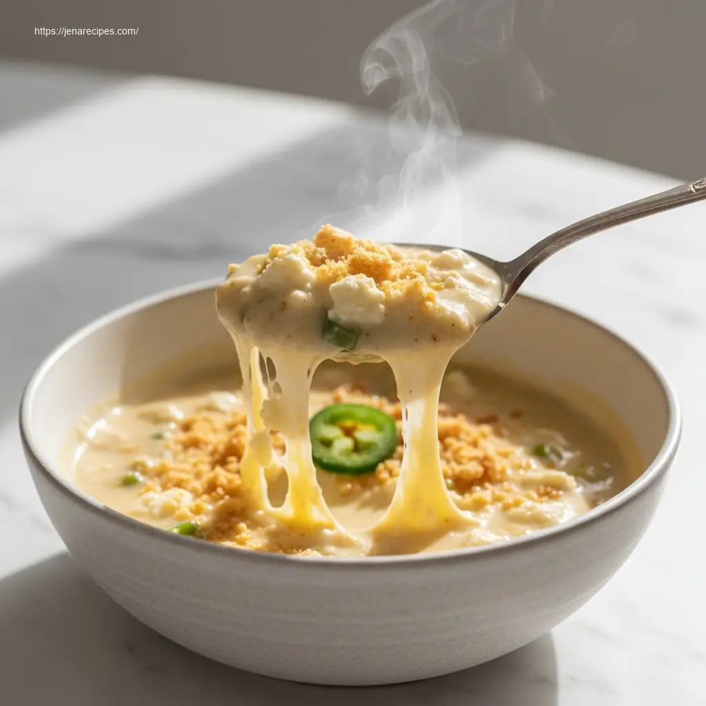 Spoonful of creamy Instant Pot Jalapeño Popper Soup