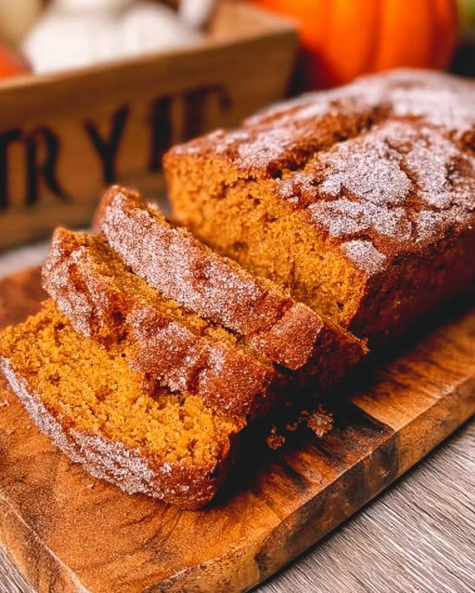 Loaf of sweet potato cinnamon bread with spices and toppings