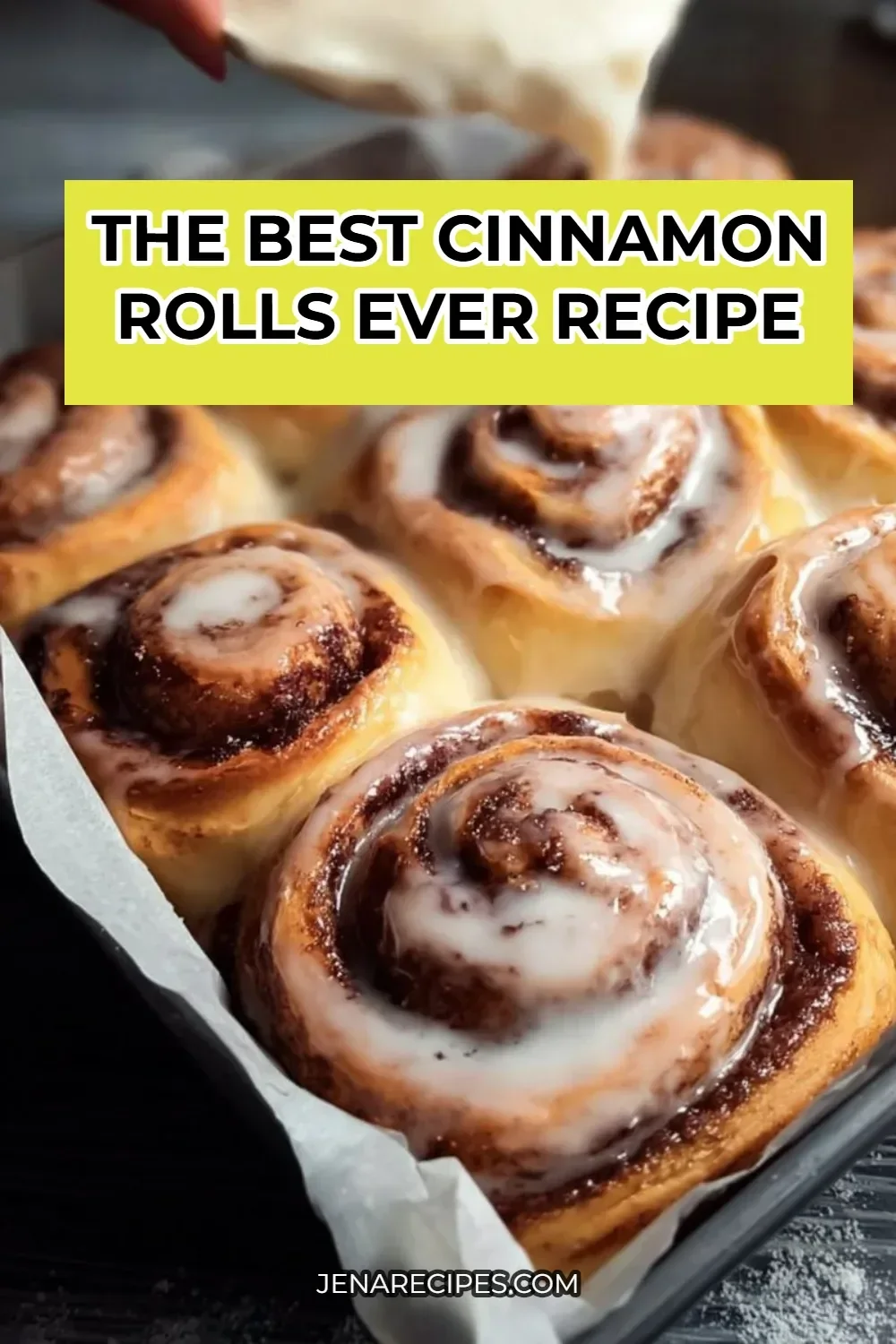 Deliciously baked cinnamon rolls topped with creamy icing