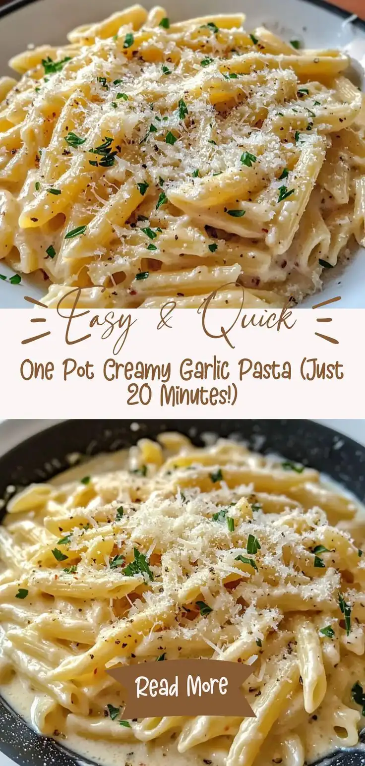 One Pot Creamy Garlic Pasta