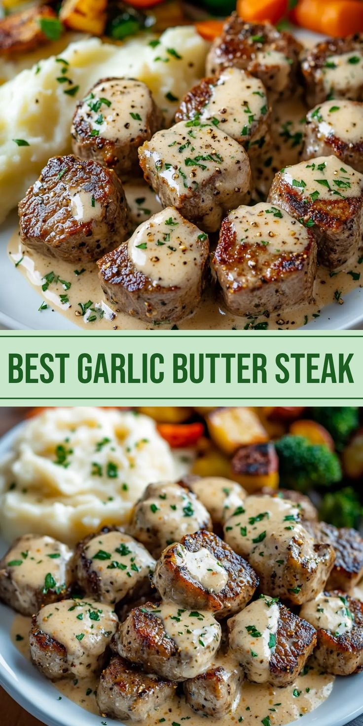 Garlic Butter Steak Bites with Rich Parmesan Cream Sauce