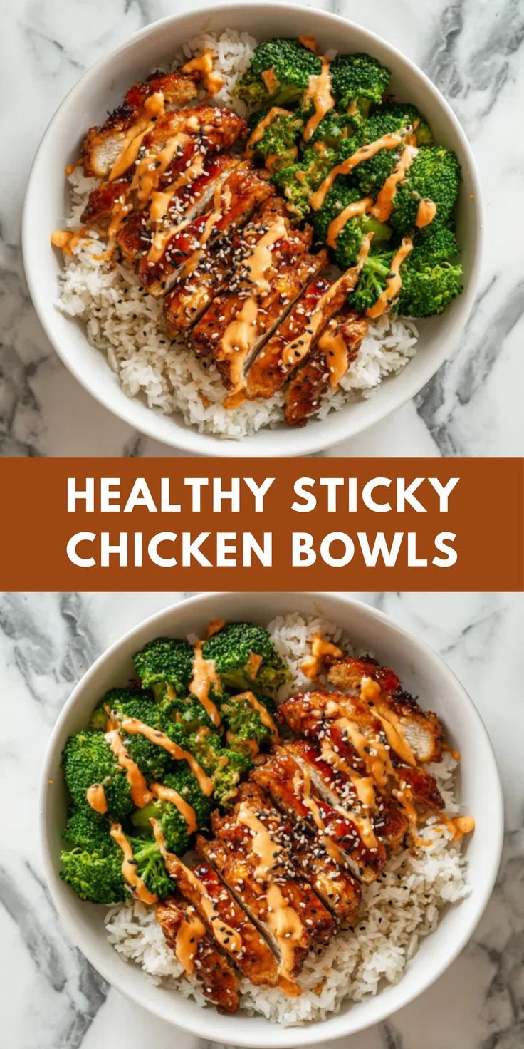 Sticky Chicken Rice Bowls