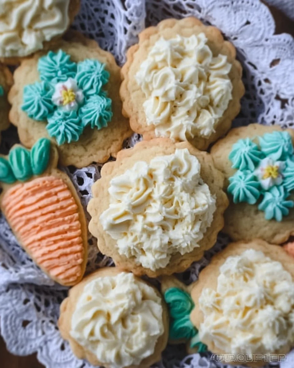 Delicious Buttercream Sugar Cookies with colorful frosting