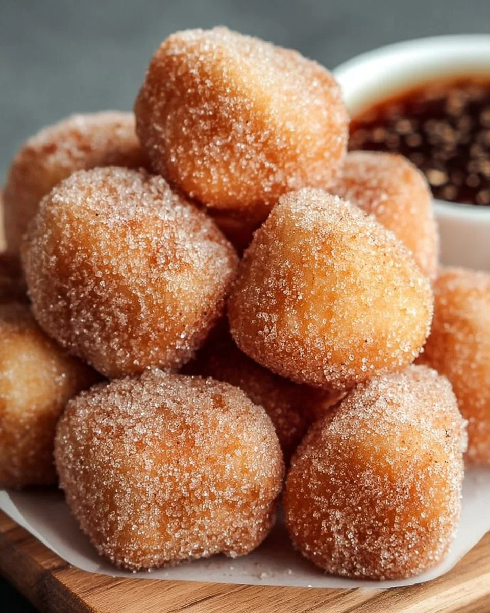 Delicious crispy air fryer churro bites dusted with cinnamon sugar