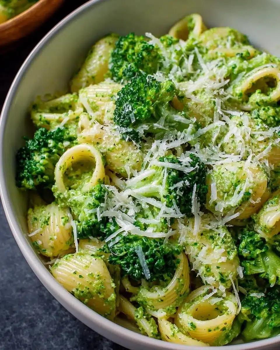 Easy healthy broccoli pasta dish featuring fresh broccoli and pasta.