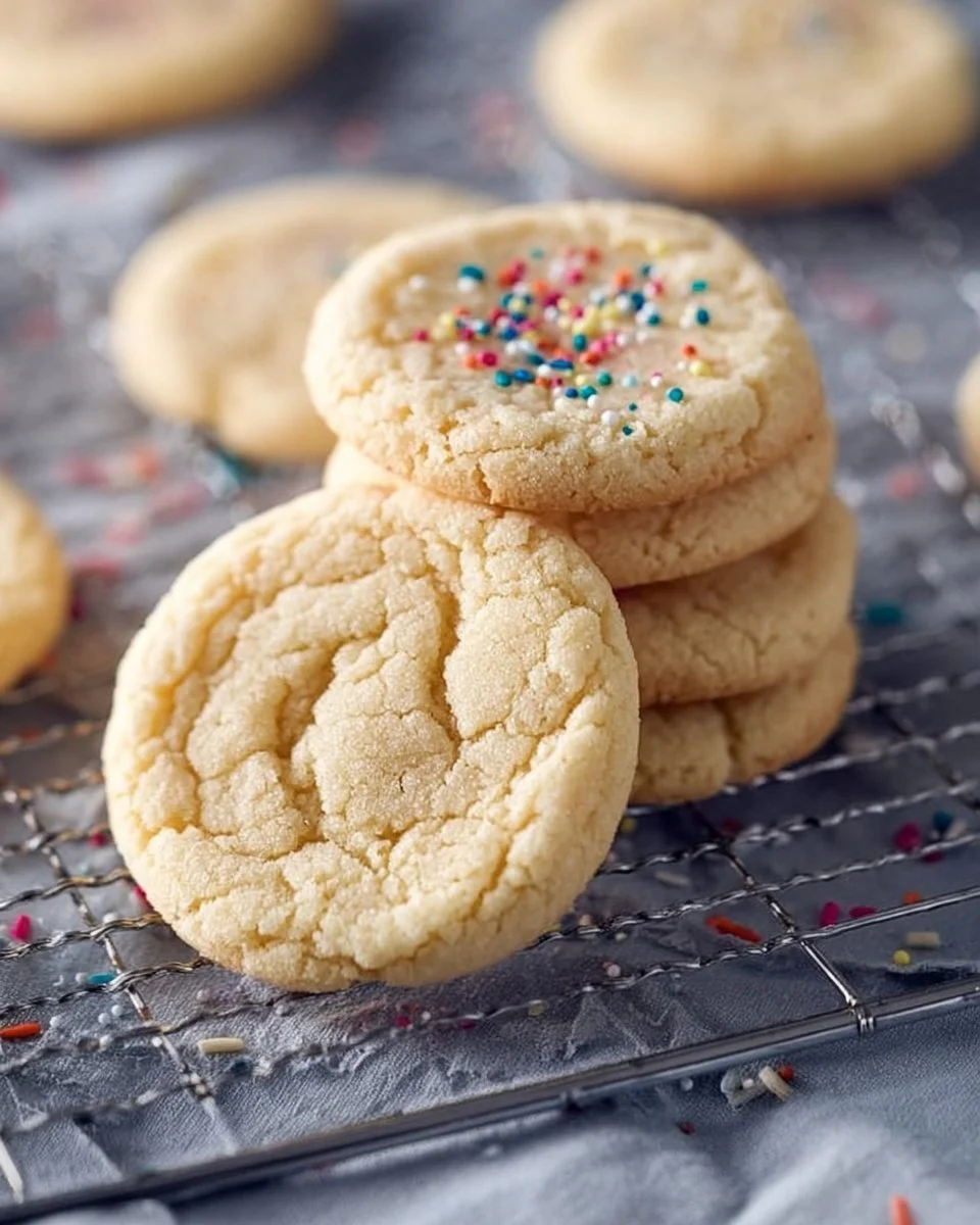 Plate of easy homemade sugar cookies with colorful sprinkles