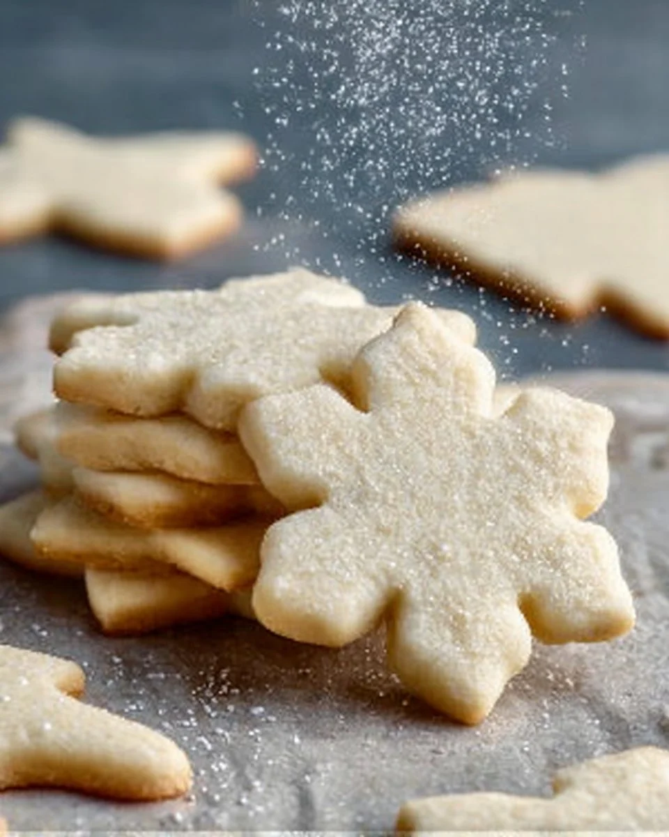 Freshly baked easy sugar cookies on a plate with sprinkles