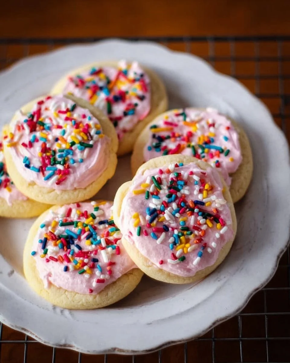 Delicious Lofthouse Cookies with colorful frosting and sprinkles