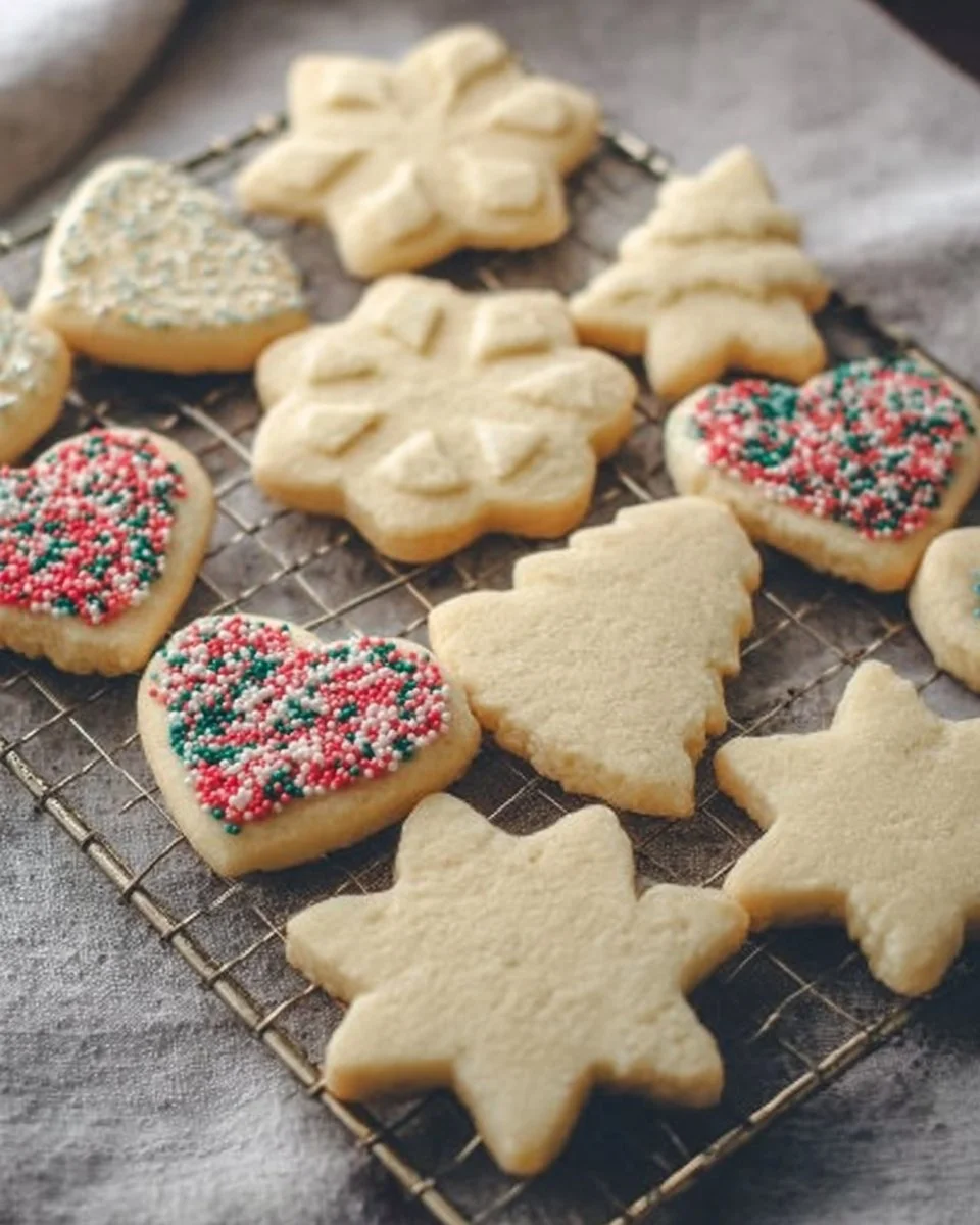 Delicious home-baked sugar cookies displayed on a wooden table.
