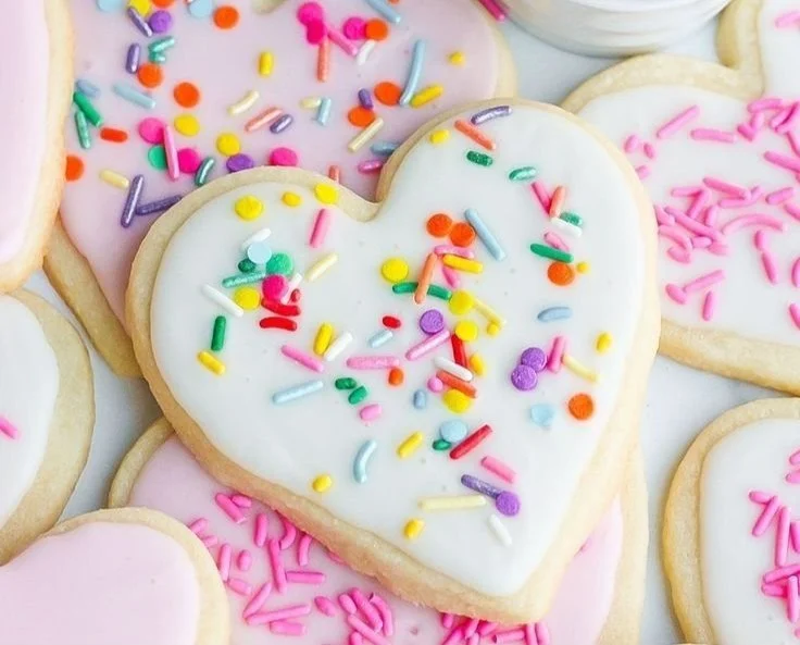 Soft cut-out sugar cookies decorated for a festive occasion