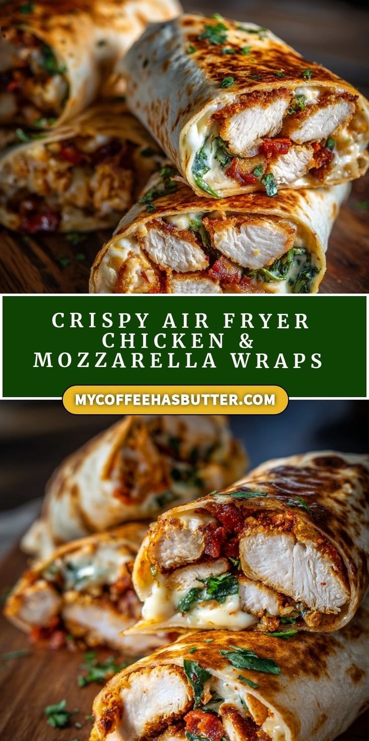 Crispy Air Fryer Chicken & Mozzarella Wraps