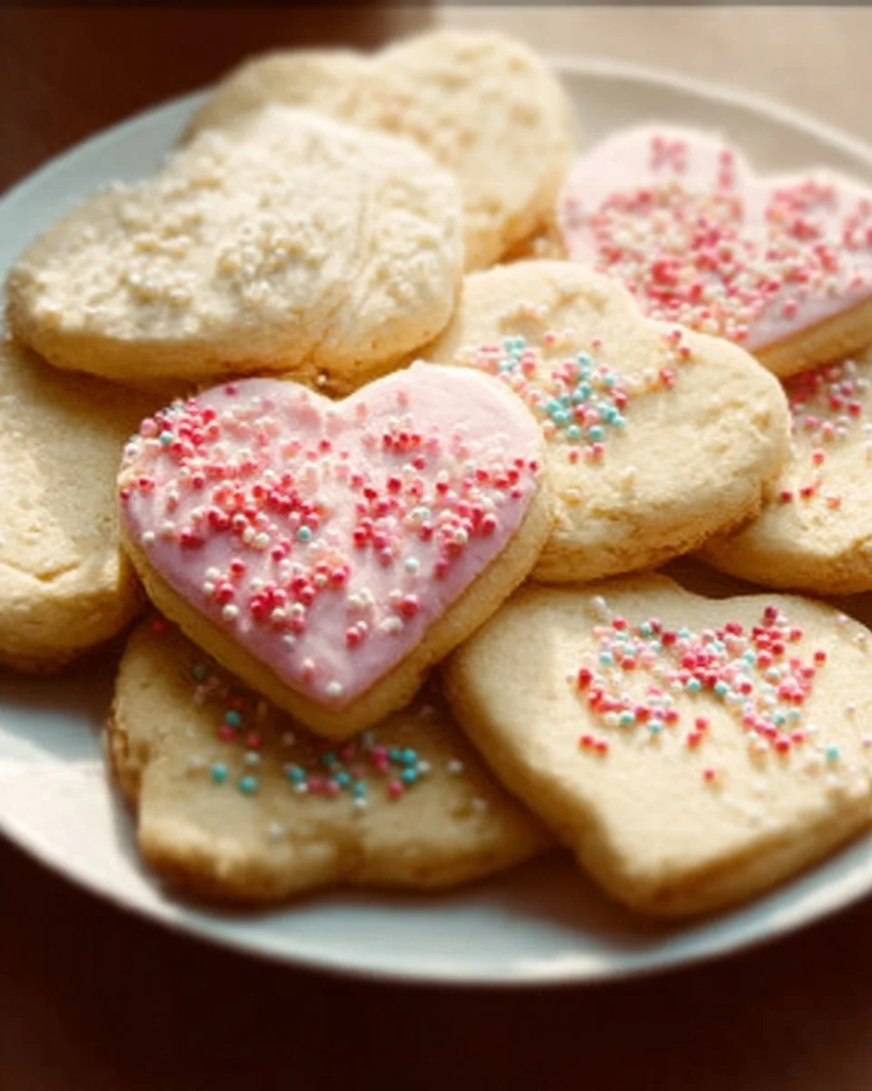 Freshly baked sugar cookies decorated with colorful icing and sprinkles.