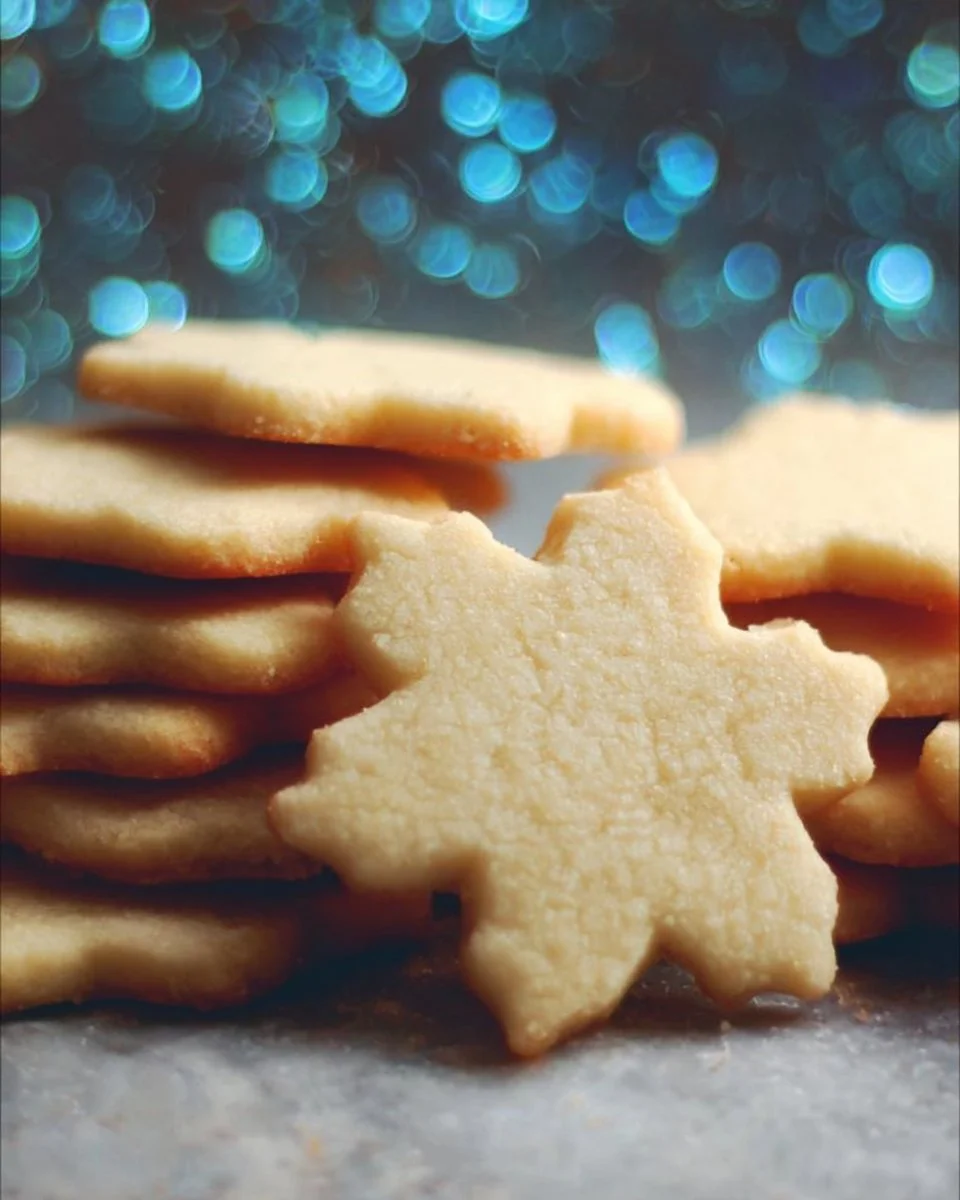 Freshly baked sugar cookies on a cooling rack