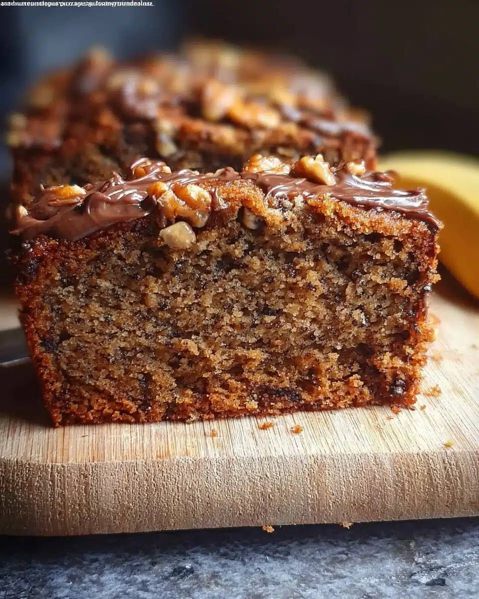 Delicious vegan and gluten-free banana bread on a wooden table
