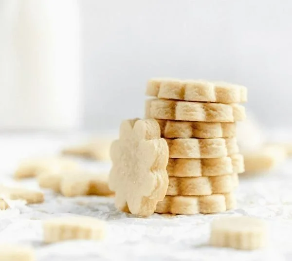Delicious homemade sugar cookies on a baking tray