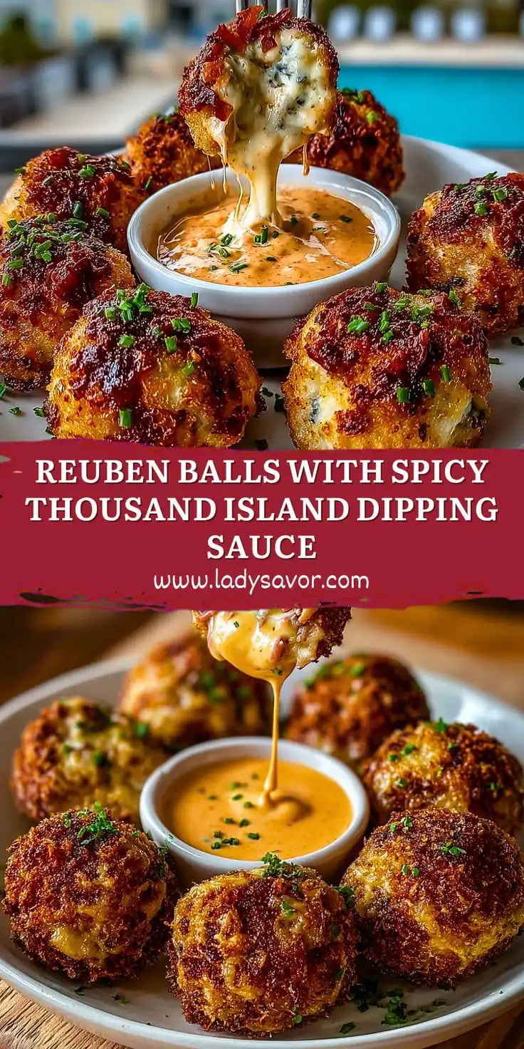 Reuben Balls with Spicy Thousand Island Dipping Sauce