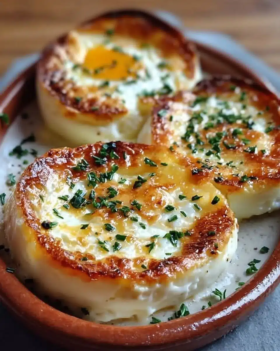 Delicious baked cottage cheese eggs served on a plate, perfect for breakfast.