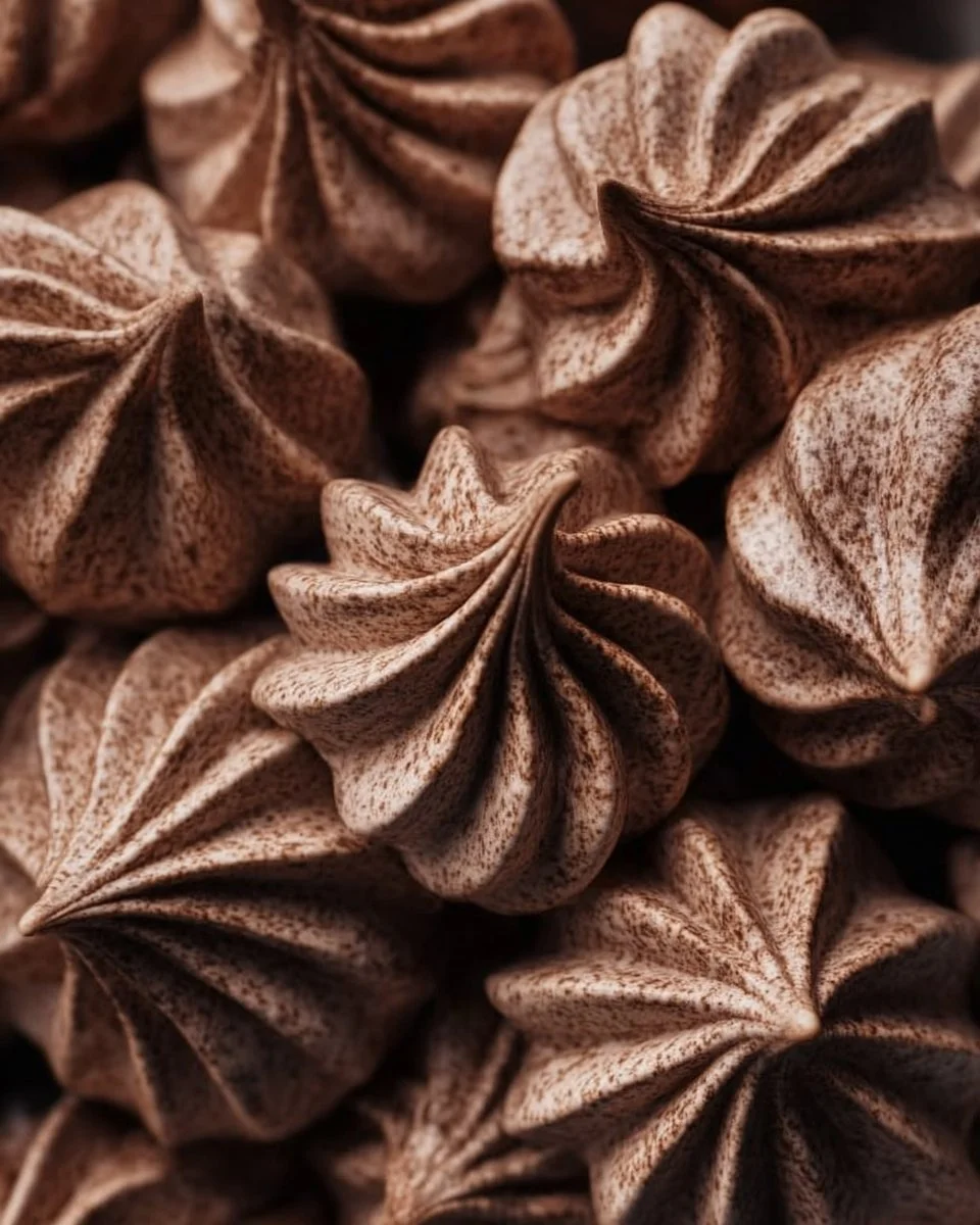 Delicious chocolate meringue cookies with a crispy exterior and soft center