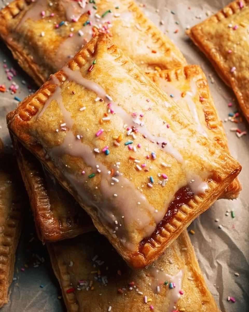 Easy homemade pop tarts with colorful icing and sprinkles