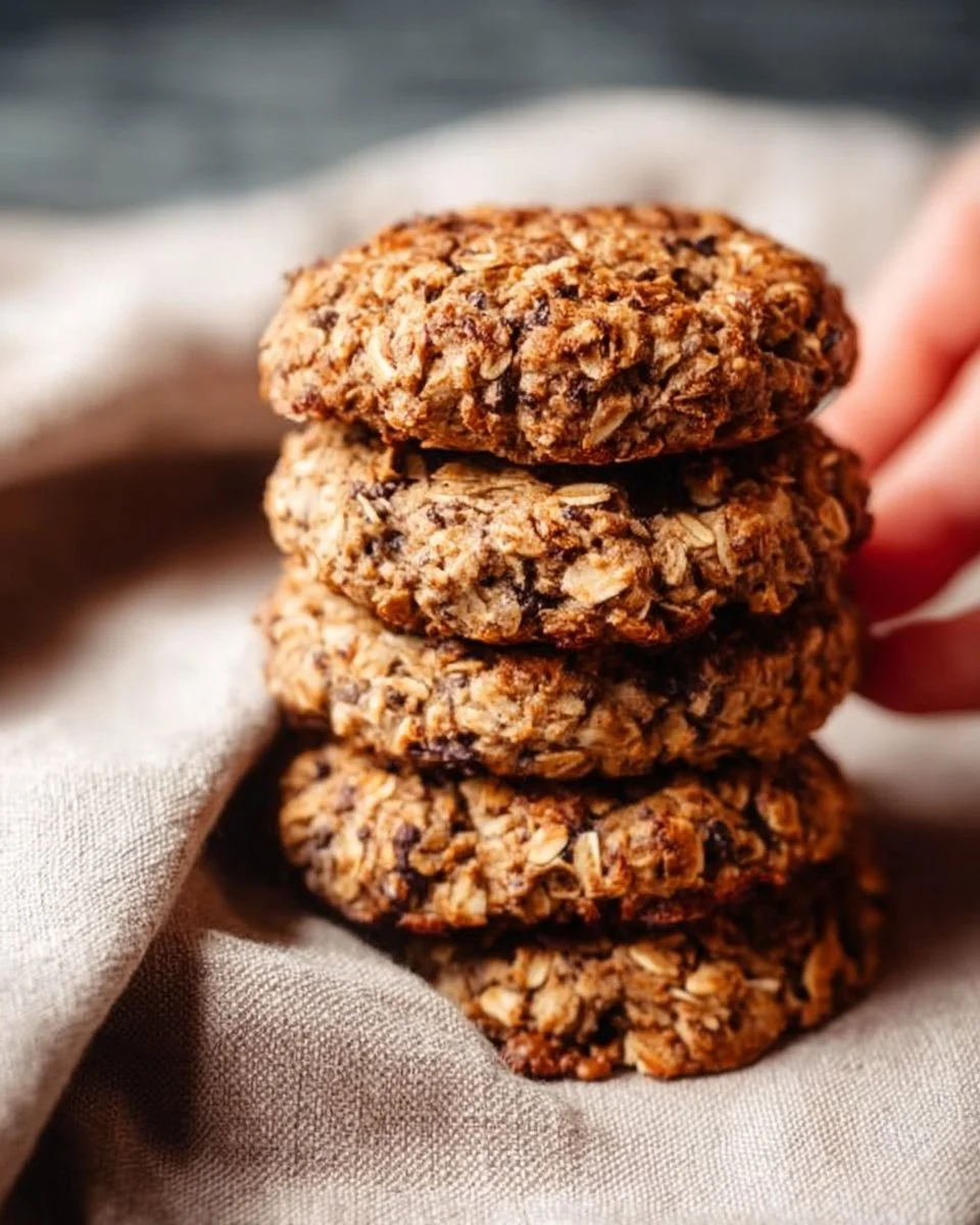 Homemade simple oatmeal protein cookies on a plate